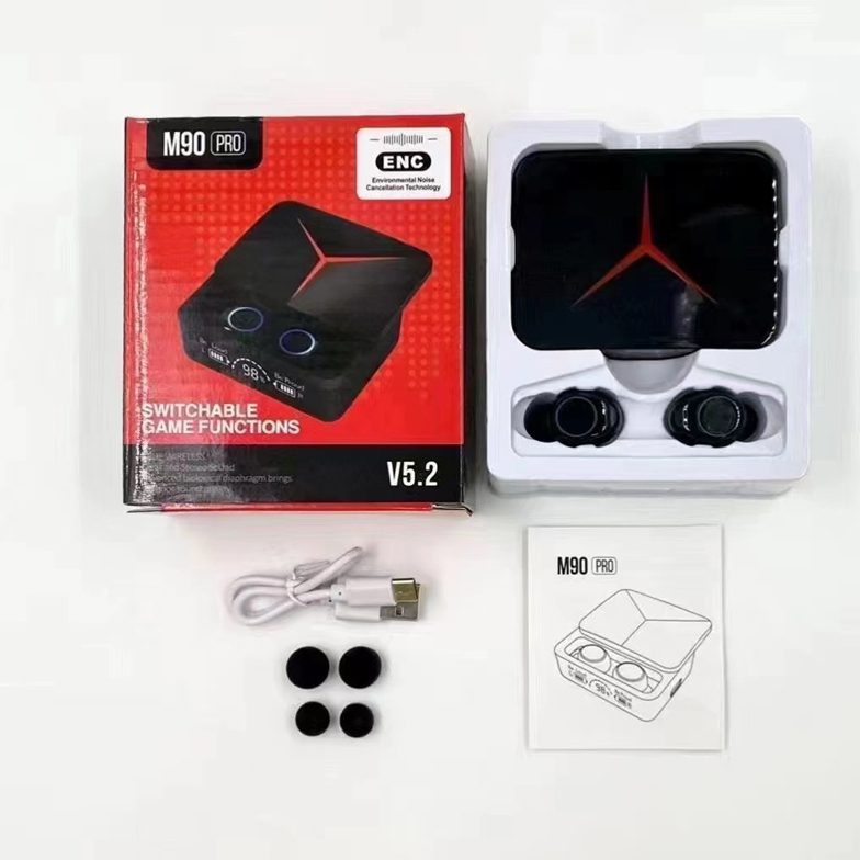 M90 Pro Gaming Earbuds – Bluetooth 5.3 Wireless Earphones with ENC Noise Reduction