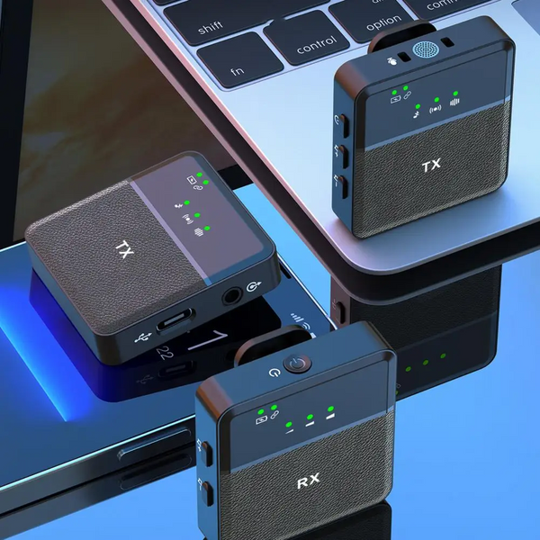 SX9 Wireless Microphone For Android, PC, Laptop, Tablet & Camera | 360° Noise Reduction HD Dual Mic | Long Battery Life Vlog & Live Recording Mic