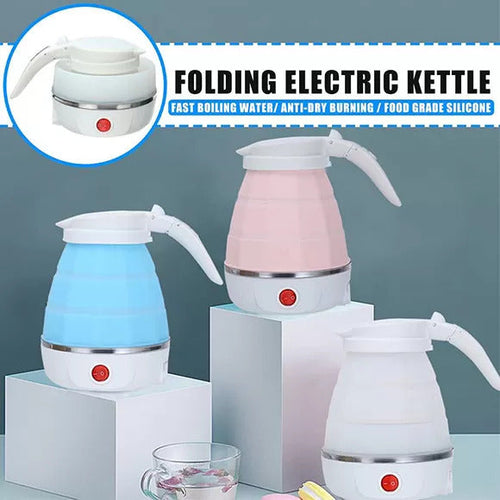 Fast Water Boiling 600 Ml Portable Kettle Travel Kettle Foods Boils Quickly Silicone Small Collapsible Foldable Electric Sports Bottle (Random Color)