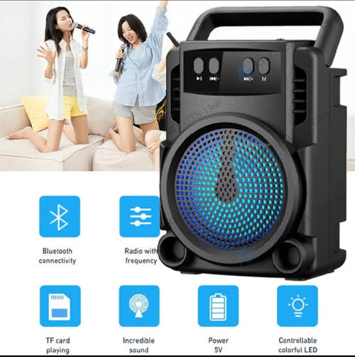 GTS 1360 Portable Rechargeable Mini Wireless Bluetooth Speaker With FM Radio USB & SD Card Supported Super Loud Stereo Sound Mini BT Speaker