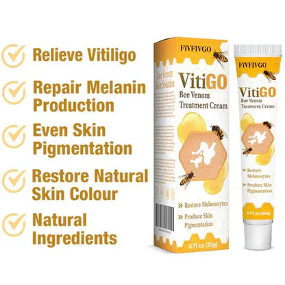 Fivfivgo Vitigo Bee Venom Correcting Cream 20g | Skin Tone Balancing And Pigmentation Repair Cream For Even, Healthy-Looking Skin