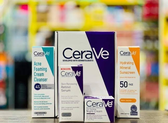 CeraVe 4 in 1 Complete Skincare Kit – Night Cream, Sunblock, Cleanser & Hydrating Serum for Radiant, Healthy, Smooth & Moisturized Skin